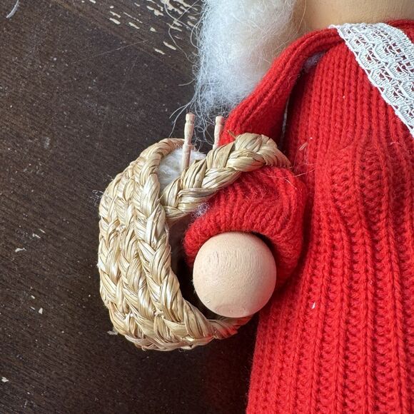 Ljungstroms Vintage Sweden 9” Christmas Figurine Tomte Wood Felt Mrs. Claus - Picture 7 of 7